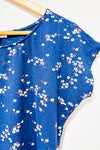 T-shirt bleu fleuri avec côtés ajustables (m)-mySTYLE-La Penderie du Paradis 🕊