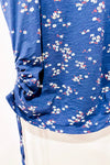 T-shirt bleu fleuri avec côtés ajustables (m)-mySTYLE-La Penderie du Paradis 🕊