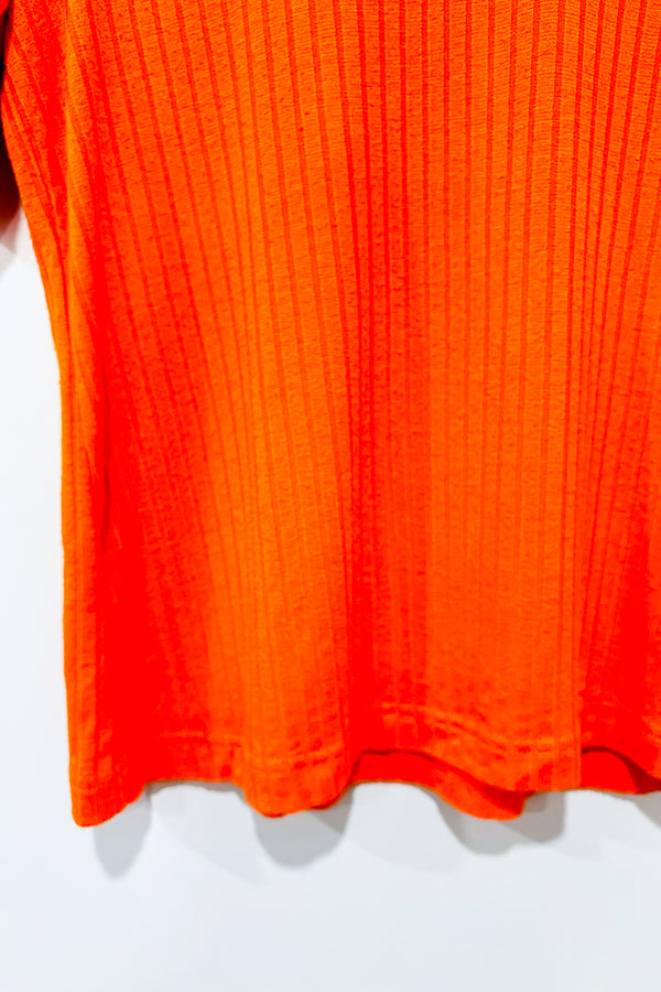 T-shirt côtelé orange (m) -- La Penderie du Paradis ?