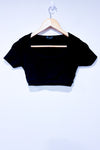 T-shirt crop top côtelé noir (s)-SWS Streetwear Society-La Penderie du Paradis 🕊