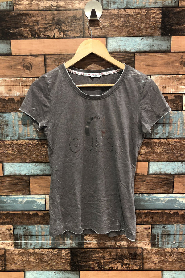 T-shirt gris style délavé (m) seconde main Guess 