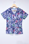 Uniforme médical gris avec papillons multicolores (xs)-Scrubs-La Penderie du Paradis 🕊