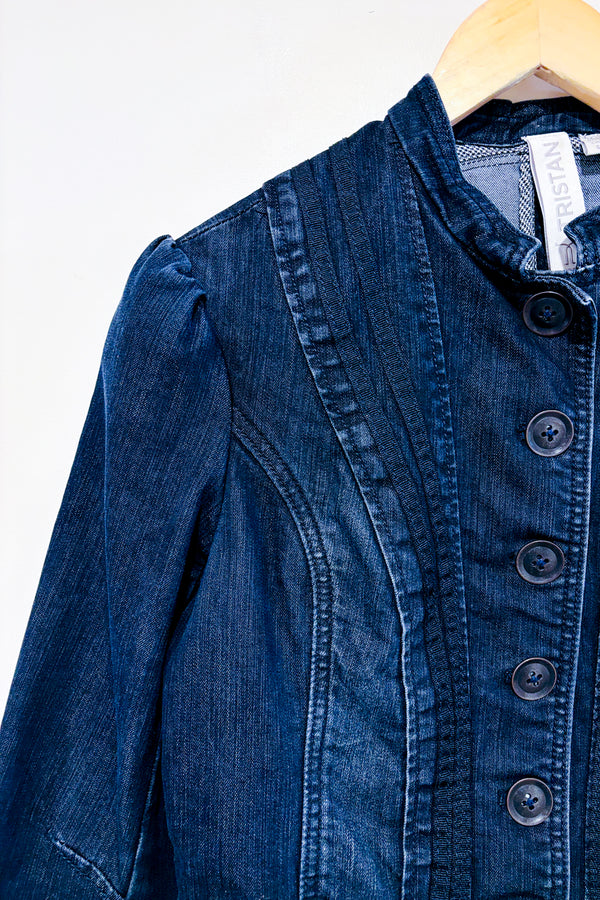 Veste bleu foncé en jeans (l)-Tristan-La Penderie du Paradis 🕊