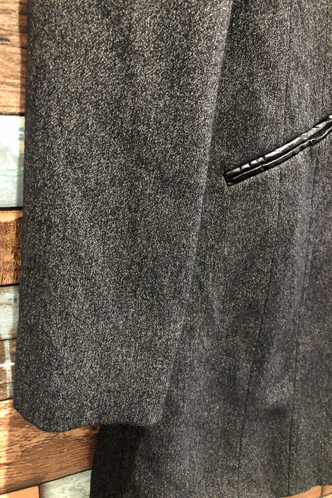 Veston long gris chamoiré avec épaulettes (m) seconde main Grenier   