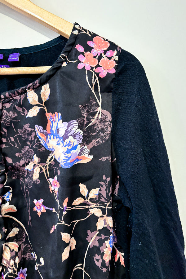 Cardigan noir fleuri (m) seconde main Mexx 