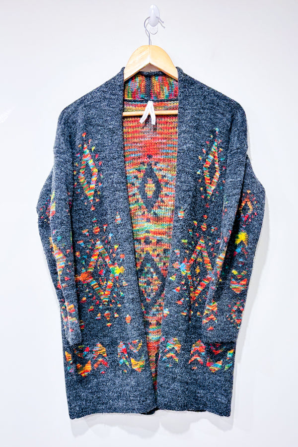 Veste ouverte grise en tricot avec motifs (xs)-Dreamers by Debut-La Penderie du Paradis 🕊