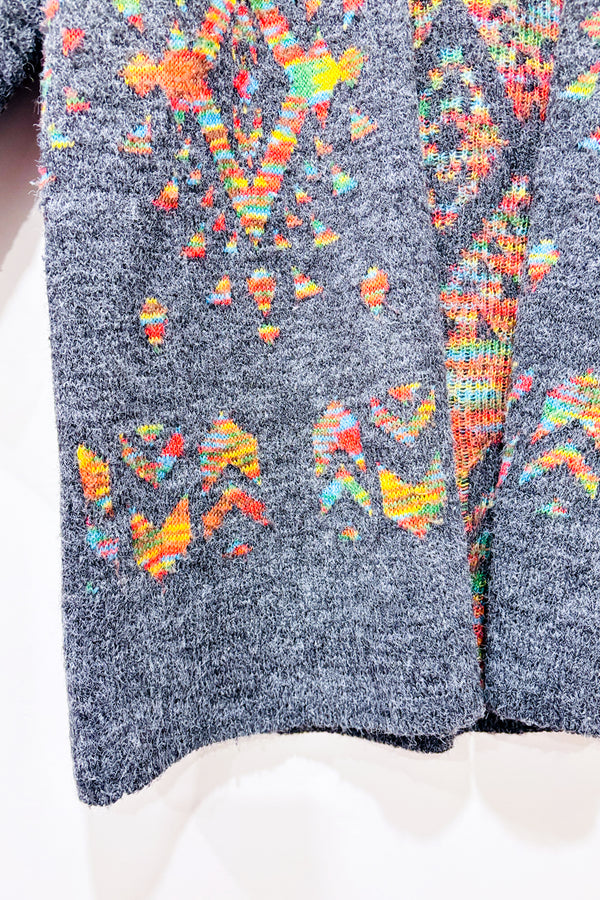Veste ouverte grise en tricot avec motifs (xs)-Dreamers by Debut-La Penderie du Paradis 🕊