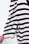 Cardigan court crème et noir rayé à un bouton (m)-H&M-La Penderie du Paradis 🕊