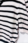 Cardigan court crème et noir rayé à un bouton (m)-H&M-La Penderie du Paradis 🕊