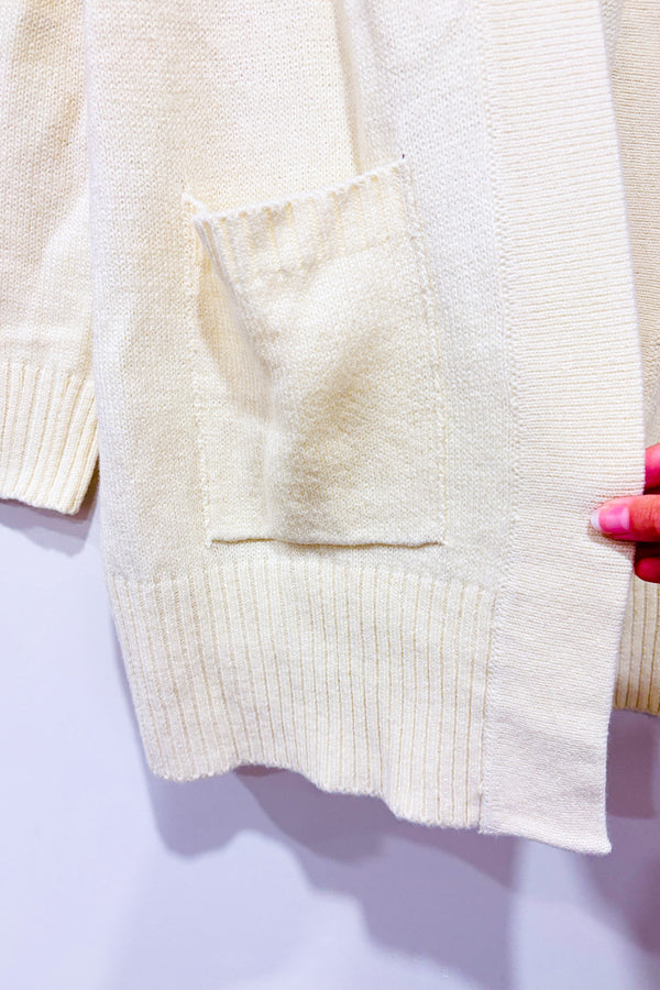 Cardigan ouvert crème en tricot (l)-Abibelle-La Penderie du Paradis 🕊