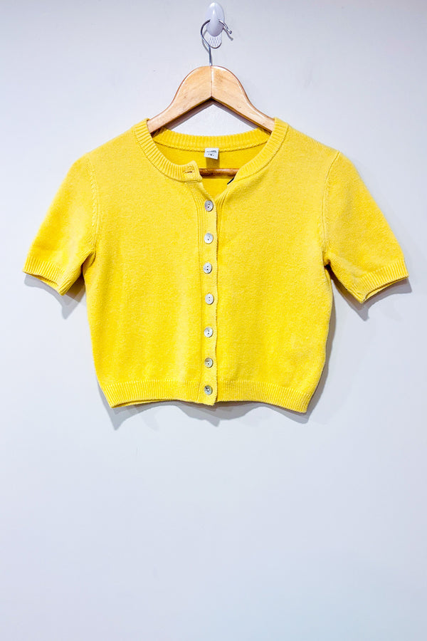 Cardigan court jaune à boutons (s)-Simons-La Penderie du Paradis 🕊
