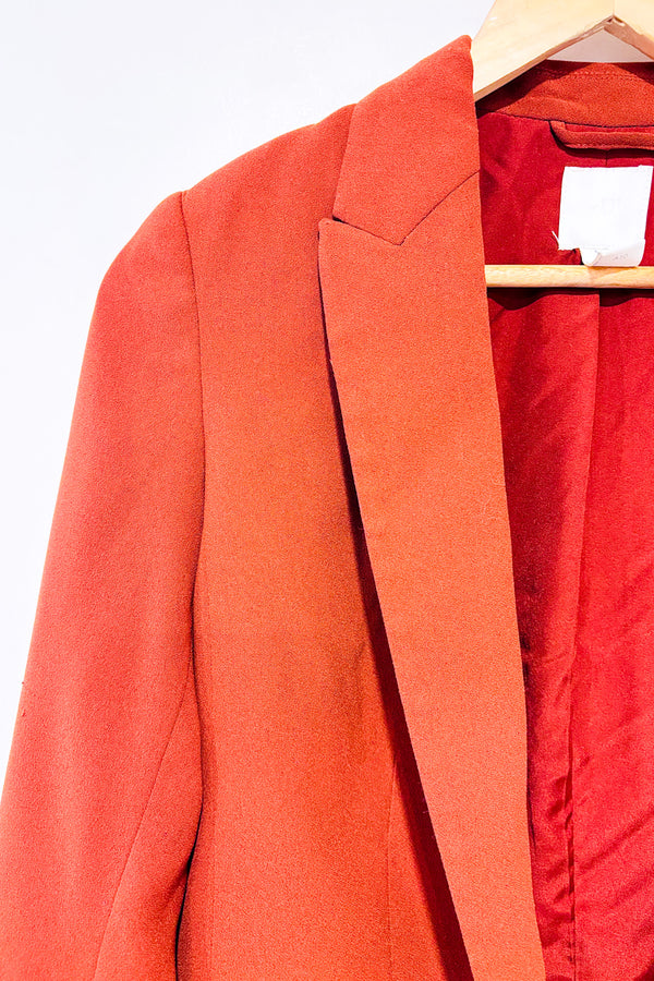 Veston ouvert orange brûlé avec épaulettes (xs)-H&M-La Penderie du Paradis 🕊