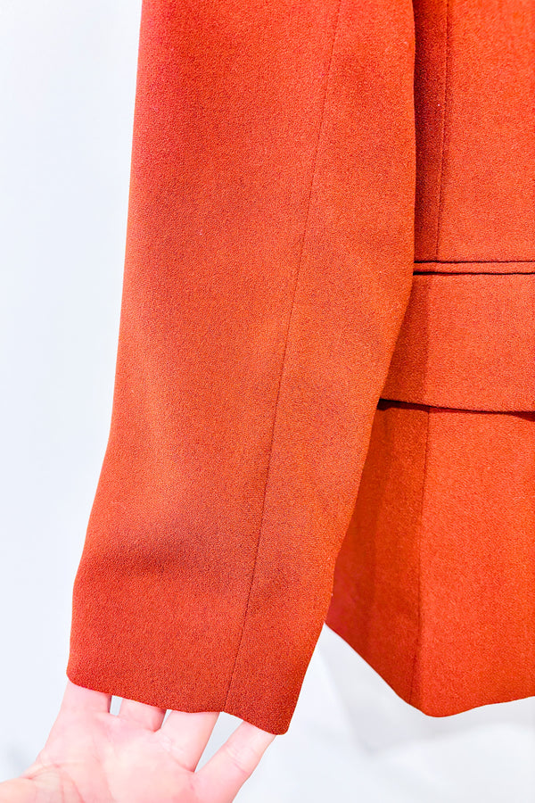 Veston ouvert orange brûlé avec épaulettes (xs)-H&M-La Penderie du Paradis 🕊