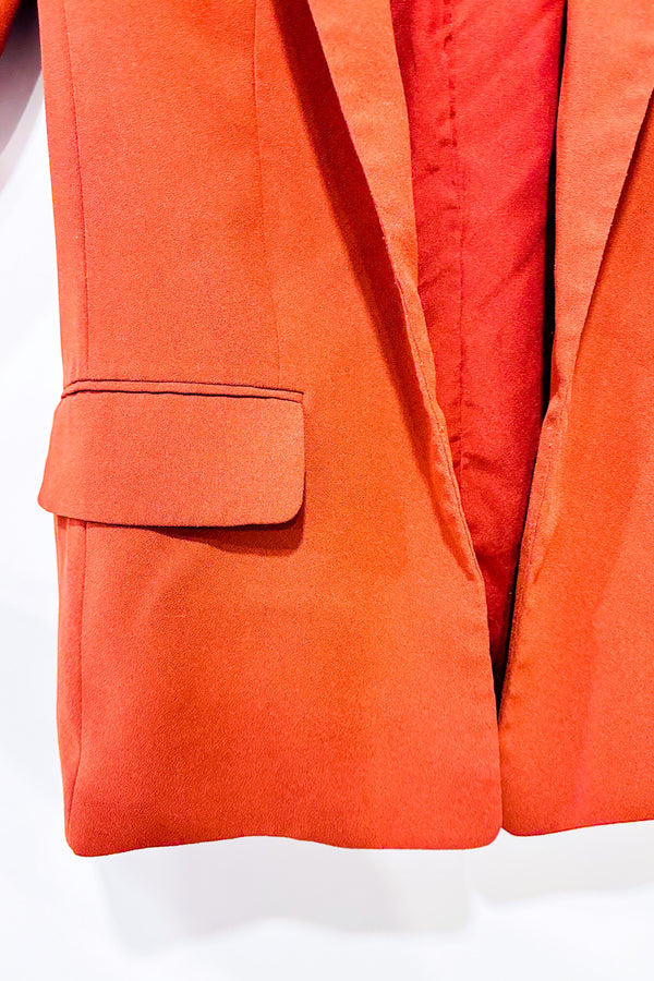 Veston ouvert orange brûlé avec épaulettes (xs)-H&M-La Penderie du Paradis 🕊