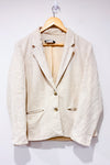 Veston vintage beige coton et lin (l)-Clichy-La Penderie du Paradis 🕊