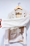 Veston vintage beige coton et lin (l)-Clichy-La Penderie du Paradis 🕊