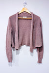 Cardigan ouvert en maille mauve scintillant (m)-Reitmans-La Penderie du Paradis 🕊