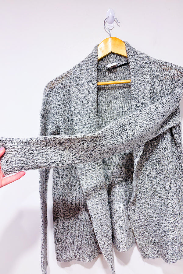 Cardigan ouvert gris en tricot seconde main - Vero Moda- La Penderie du Paradis