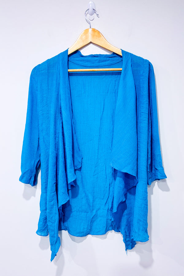 Cardigan léger turquoise ouvert seconde main - Autres- La Penderie du Paradis