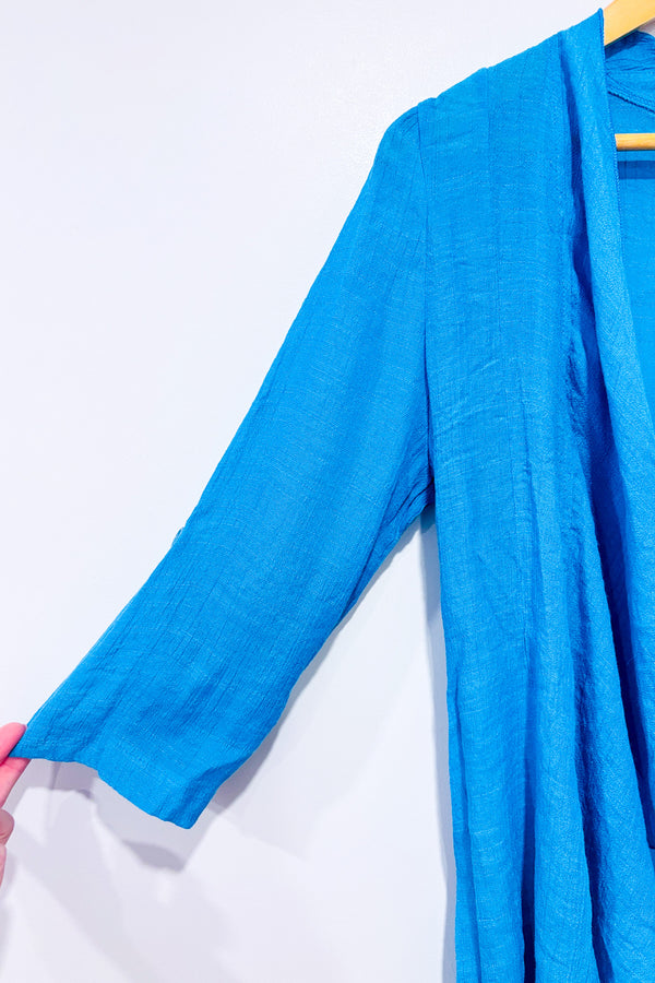 Cardigan léger turquoise ouvert seconde main - Autres- La Penderie du Paradis