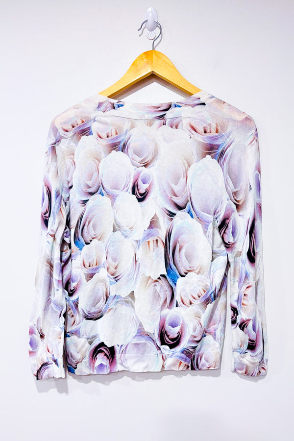 Cardigan lilas fleuri* seconde main - Hugo Boss- La Penderie du Paradis