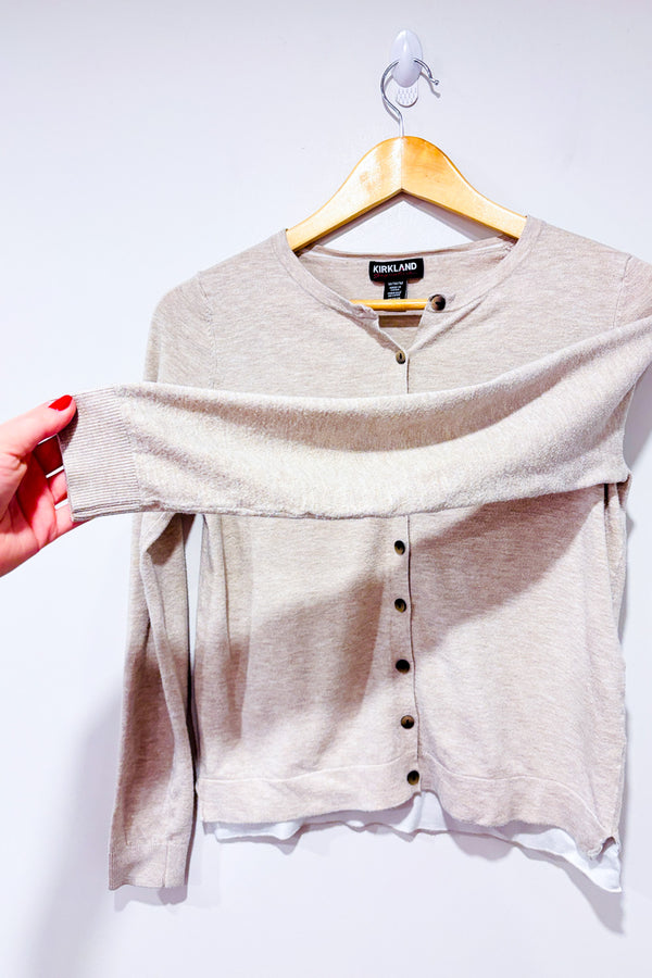 Cardigan beige seconde main - Kirkland- La Penderie du Paradis