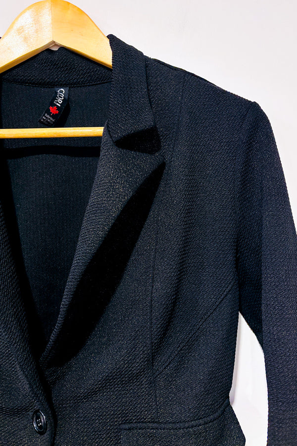 Veston court noir et or scintillant seconde main - Colori- La Penderie du Paradis