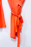 Cardigan cache-coeur corail à nouer* seconde main - Joëlle Deslaunier- La Penderie du Paradis