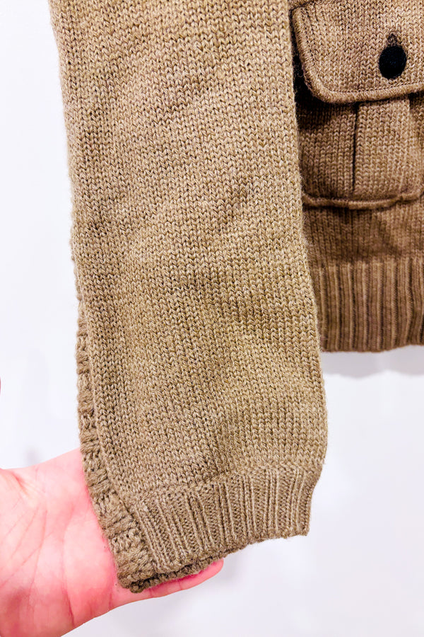 Cardigan en tricot taupe à boutons* seconde main - G-Star- La Penderie du Paradis
