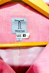 Veston court rose lin et coton seconde main - Tristan- La Penderie du Paradis