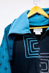 Veste vintage en coton verte et noire avec motifs seconde main - Sharanel- La Penderie du Paradis