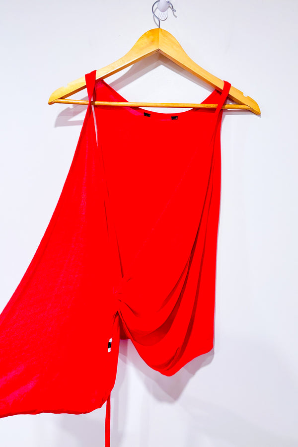 Cardigan sans manche rouge à nouer seconde main - Autres- La Penderie du Paradis