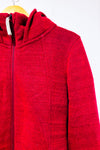 Veste en tricot framboise à capuchon intérieur en polar seconde main - Bench- La Penderie du Paradis