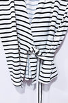 Cardigan cache-coeur noir et blanc rayé à nouer* seconde main - Ricki's- La Penderie du Paradis