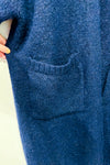 Cardigan oversized marine en laine seconde main - Zara- La Penderie du Paradis