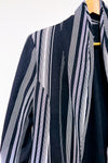 Veston ouvert rayé noir et blanc seconde main - ONE5ONE- La Penderie du Paradis