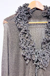 Cardigan vert en maille à nouer seconde main - Zen Den- La Penderie du Paradis
