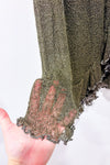 Cardigan vert en maille à nouer seconde main - Zen Den- La Penderie du Paradis