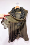 Cardigan vert en maille à nouer seconde main - Zen Den- La Penderie du Paradis
