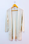 Cardigan ouvert crème texturé mi-long seconde main - Soyaconcept- La Penderie du Paradis