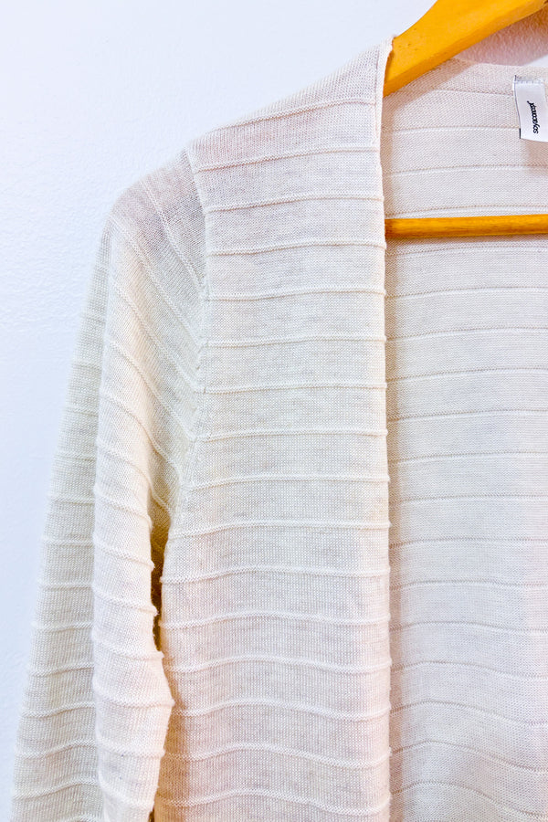 Cardigan ouvert crème texturé mi-long seconde main - Soyaconcept- La Penderie du Paradis