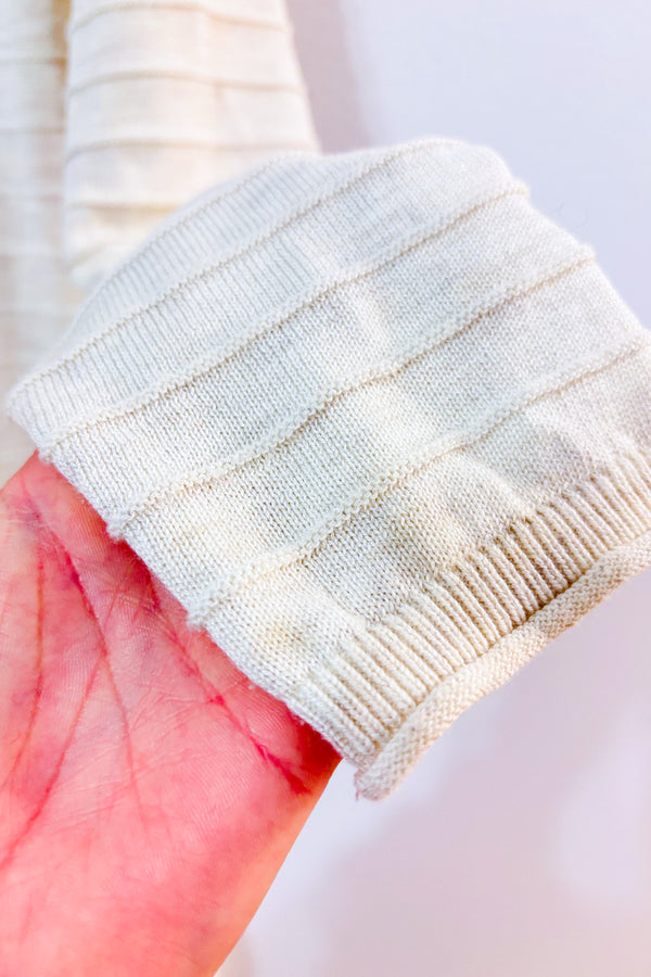 Cardigan ouvert crème texturé mi-long seconde main - Soyaconcept- La Penderie du Paradis