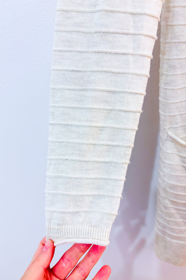 Cardigan ouvert crème texturé mi-long seconde main - Soyaconcept- La Penderie du Paradis