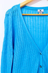 Cardigan en maille turquoise à boutons seconde main - Worthington- La Penderie du Paradis