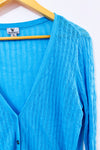 Cardigan en maille turquoise à boutons seconde main - Worthington- La Penderie du Paradis