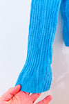 Cardigan en maille turquoise à boutons seconde main - Worthington- La Penderie du Paradis