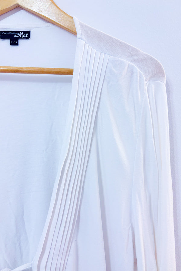 Cardigan blanc à nouer seconde main - Les Collections Mat- La Penderie du Paradis