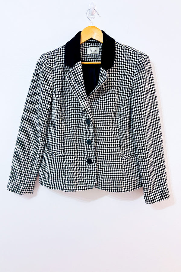 Veston noir et blanc motif pied-de-poule* seconde main - Precis- La Penderie du Paradis
