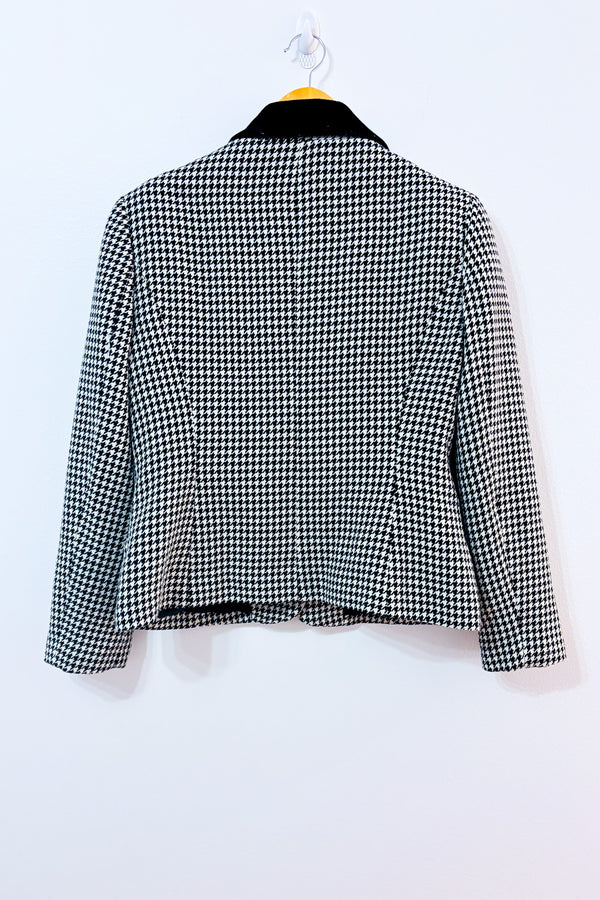 Veston noir et blanc motif pied-de-poule* seconde main - Precis- La Penderie du Paradis