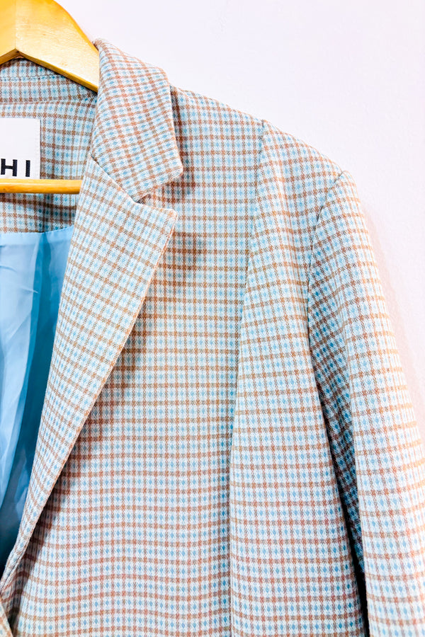 Veston oversized vert menthe à carreaux* seconde main - ICHI- La Penderie du Paradis